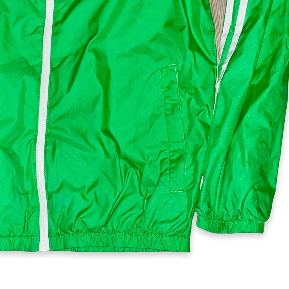 Adidas Vintage Super Rare Nylon Glanz Shiny Jacket Anorak Lime Green M - Picture 6 of 8